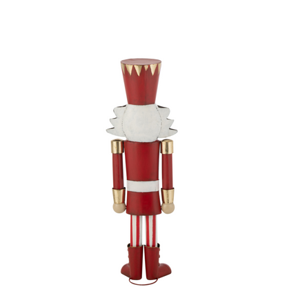 Notenkraker Rood/Goud H89cm J-Line - Kerstdecoratie - J-Line - livinglovely.nl