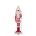 Notenkraker Snoep van J-Line in wit en roze, 38cm hoog met snoepdetails