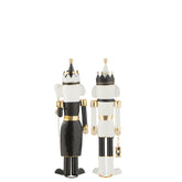 Nutcracker Iron Black/White Small Assortment Of 2 - - J-Line - livinglovely.nl