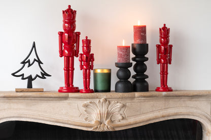 Nutcracker Resin Shiny Red Medium Assortment Of 2 - - J-Line - livinglovely.nl
