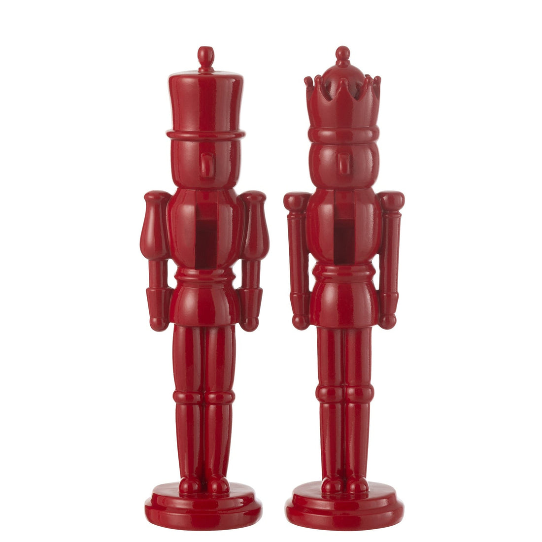 Nutcracker Resin Shiny Red Small Assortment Of 2 - - J-Line - livinglovely.nl