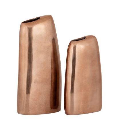 Nylah Pot Hoog Gegoten Aluminium Brons Small van PTMD, extra aanzicht van de gladde bronzen afwerking