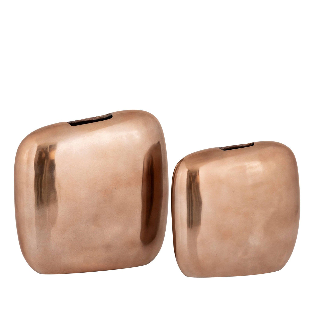 Nylah Pot Laag Gegoten Aluminium Brons Large van PTMD, extra aanzicht van de gladde bronzen afwerking