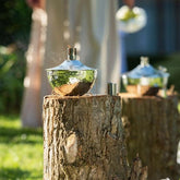 Olielamp Tafel Fijn Gehamerd Stainless Steel Zilver - Buiten-divers - J-Line - livinglovely.nl