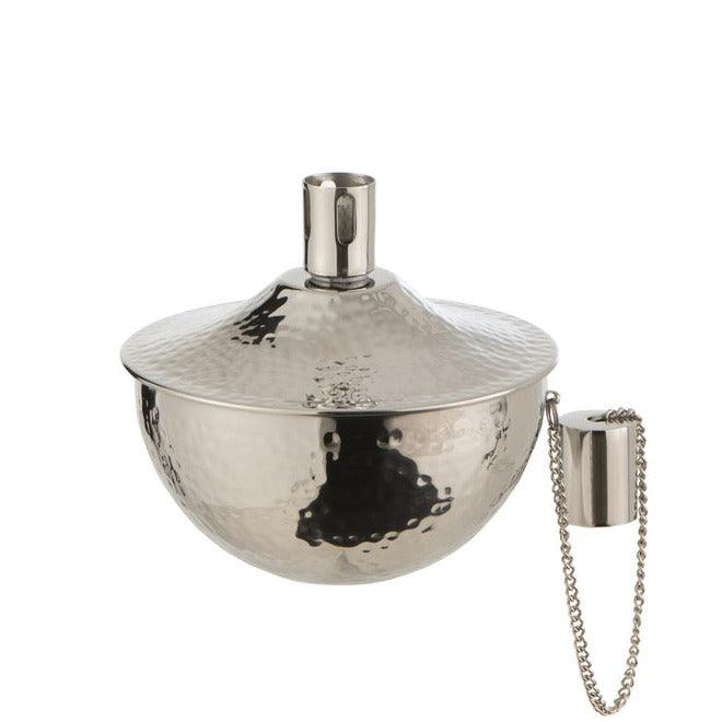 Olielamp Tafel Fijn Gehamerd Stainless Steel Zilver - Buiten-divers - J-Line - livinglovely.nl