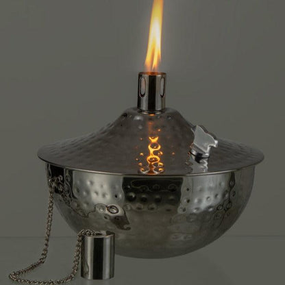 Olielamp Tafel Fijn Gehamerd Stainless Steel Zilver - Buiten-divers - J-Line - livinglovely.nl