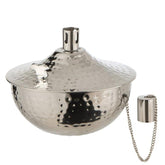 Olielamp Tafel Roma Gehamerd Stainless Steel Zilver - Buiten-divers - J-Line - livinglovely.nl