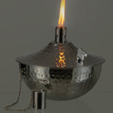 Olielamp Tafel Roma Gehamerd Stainless Steel Zilver - Buiten-divers - J-Line - livinglovely.nl