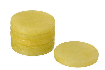 Onderzetter Alabaster Hout Geel Set van 6 - Onderzetter - J-Line - livinglovely.nl