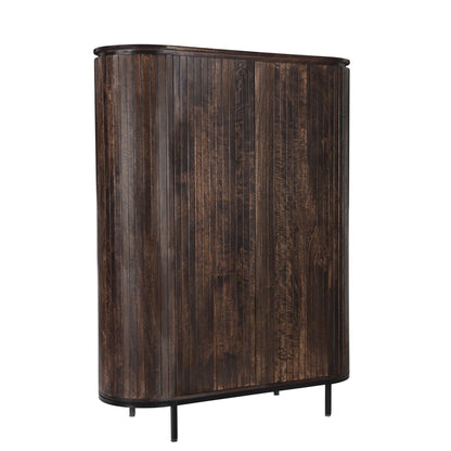 Opbergkast Noor van Livingfurn in donker mangohout Walnut, 151 cm hoog