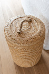 Opbermanden Rond Bamboe Naturel Set van 2 - Mand - J-Line - livinglovely.nl