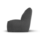 Antraciet Junior Lounge Seat van Laui Lounge van opzij, met rughoogte van 74 centimeter