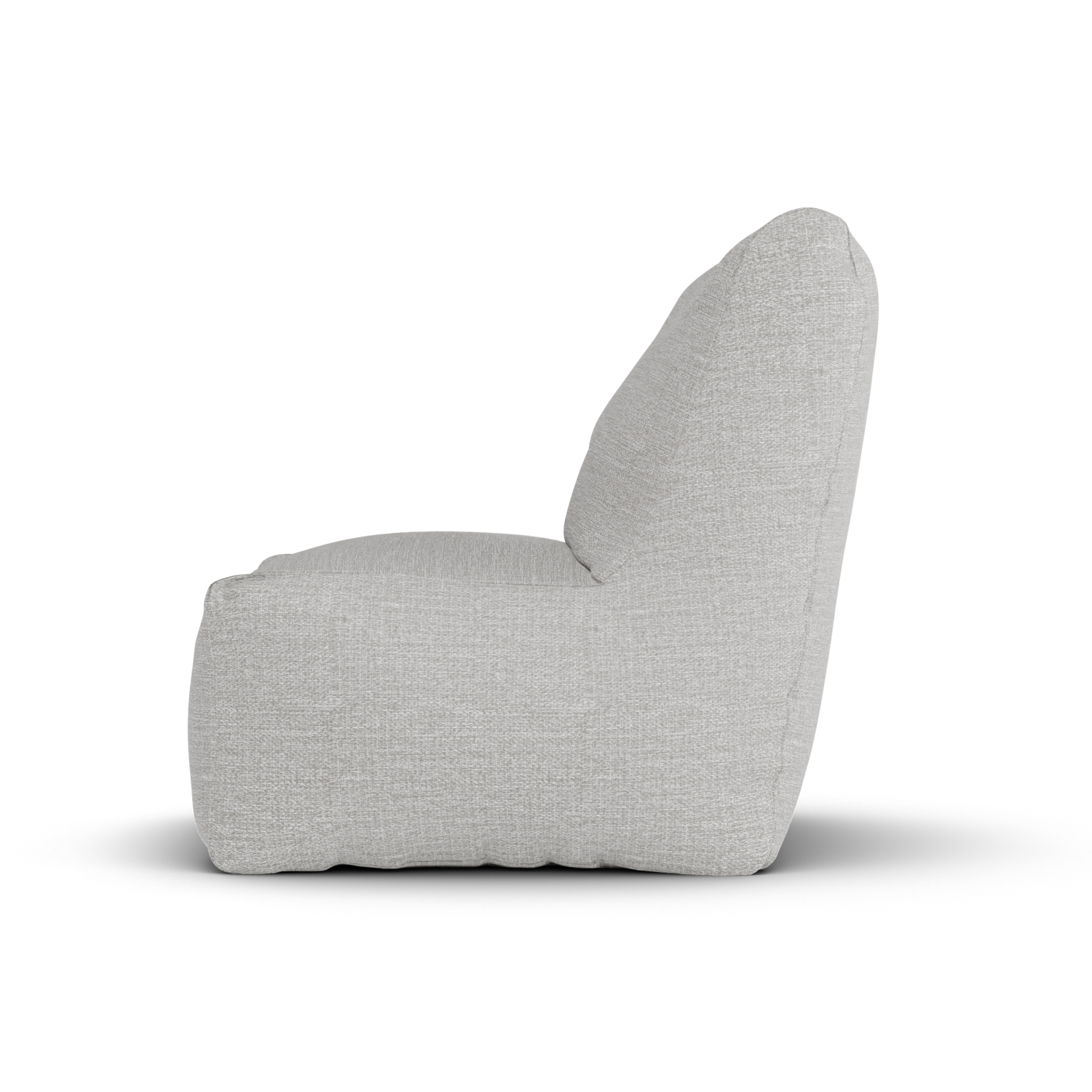 Asgrijze Junior Lounge Seat van Laui Lounge van opzij, met rughoogte van 74 centimeter