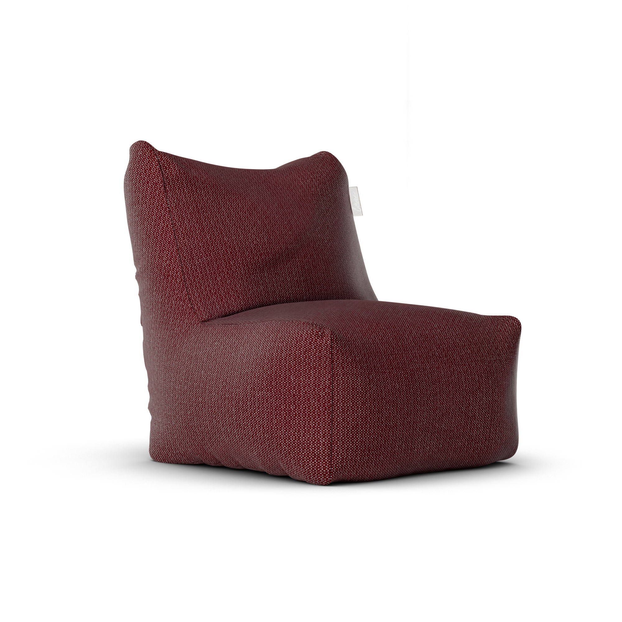 Original Junior Lounge Seat Burgundy van Laui Lounge, compacte bordeauxrode loungestoel schuin van links voren