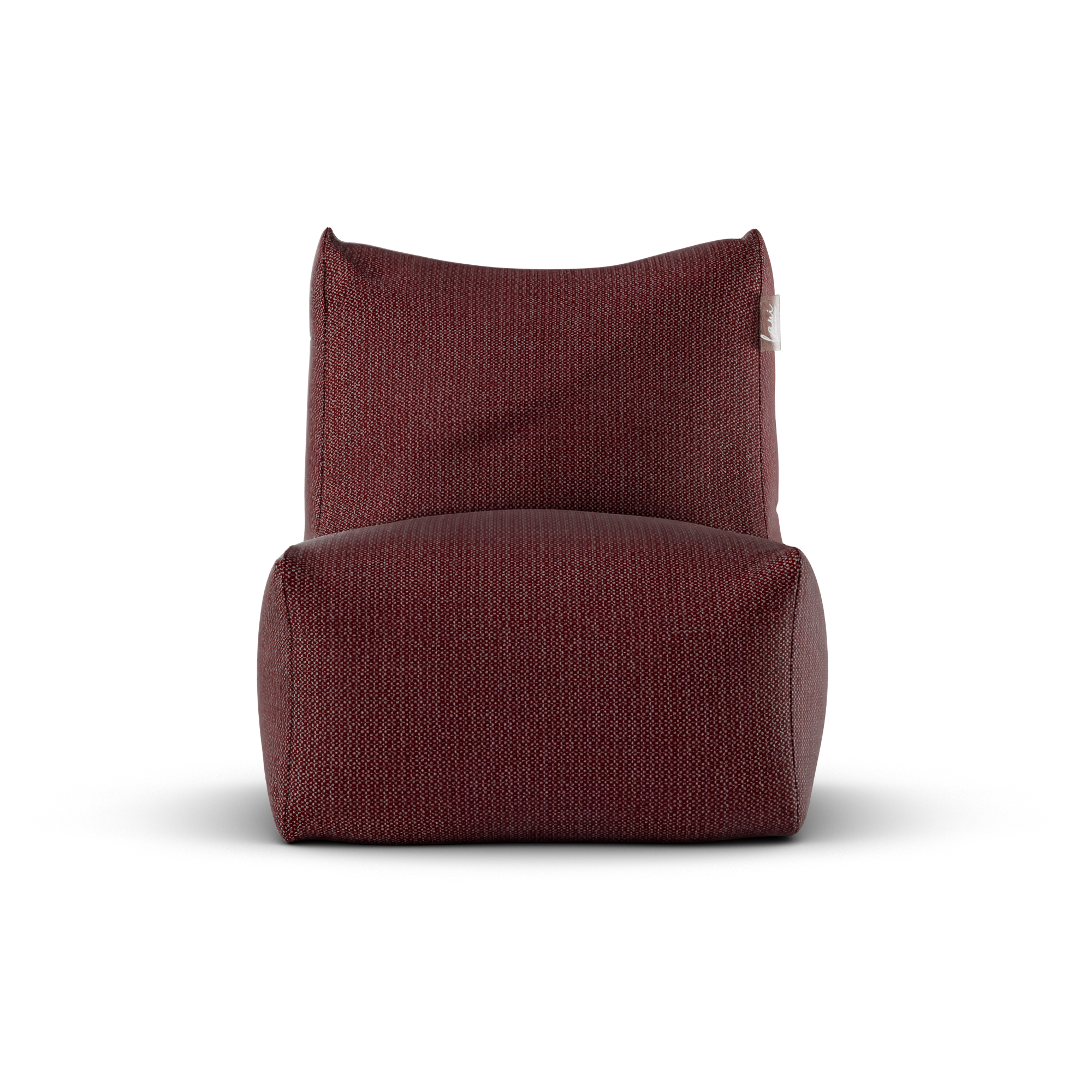 Bordeauxrode Junior Lounge Seat van Laui Lounge van voren, met zitting van 68 bij 68 centimeter