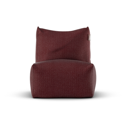 Bordeauxrode Junior Lounge Seat van Laui Lounge van voren, met zitting van 68 bij 68 centimeter