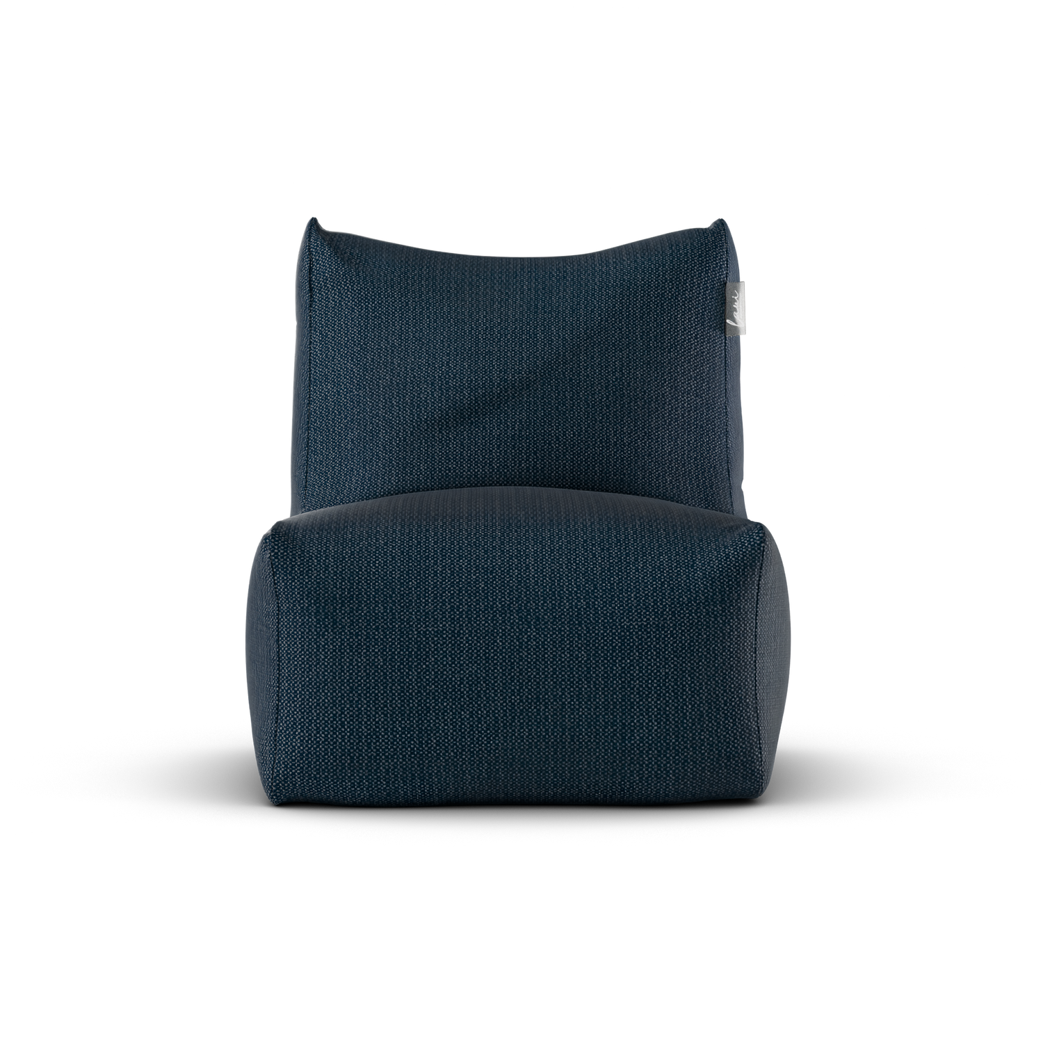 Marineblauwe Junior Lounge Seat van Laui Lounge van voren, met zitting van 68 bij 68 centimeter