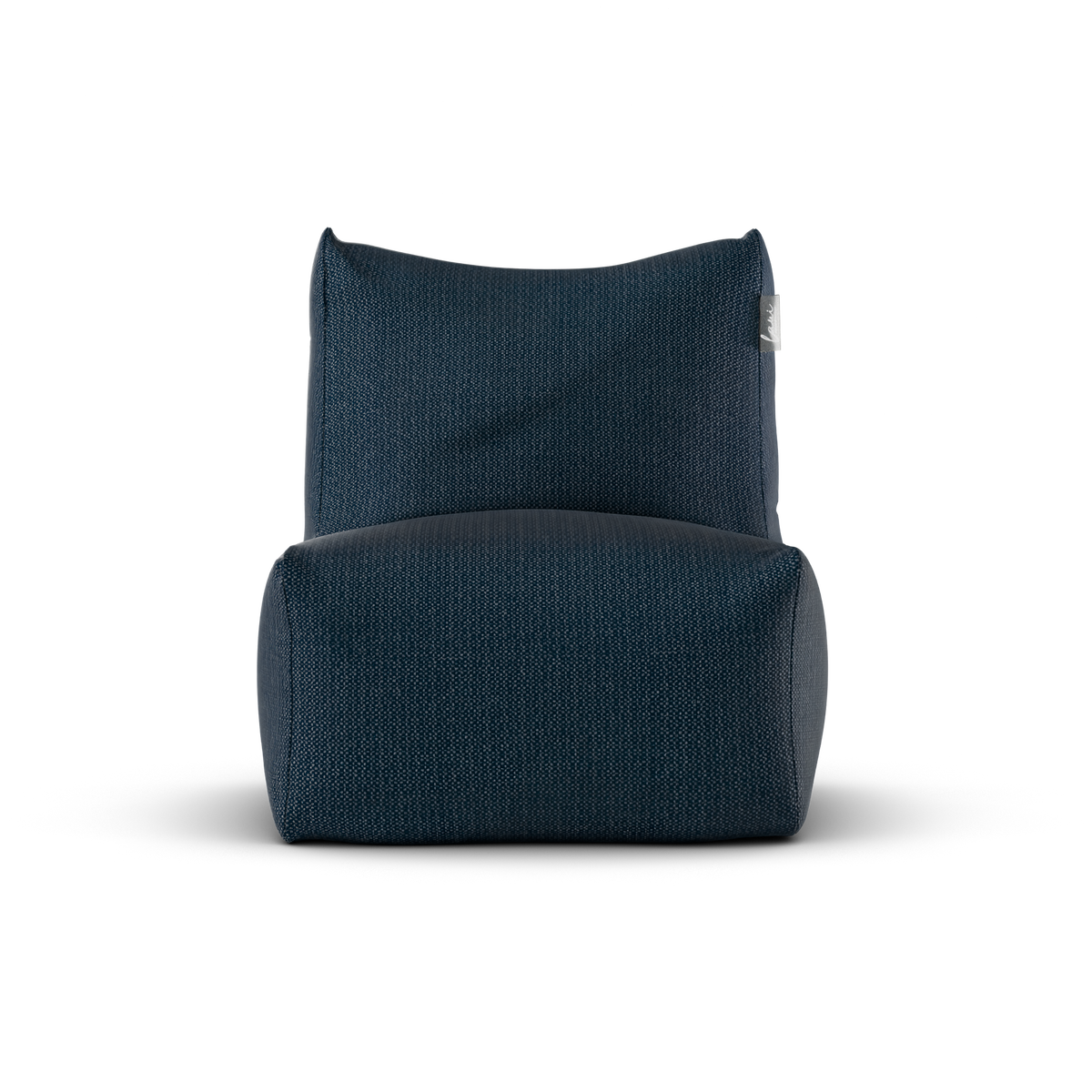 Marineblauwe Junior Lounge Seat van Laui Lounge van voren, met zitting van 68 bij 68 centimeter