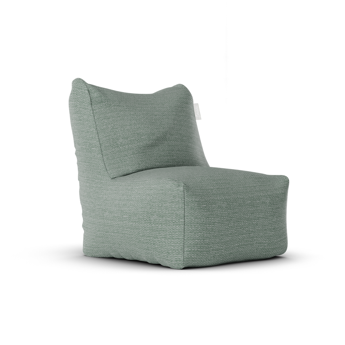 Original Junior Lounge Seat Sea Green van Laui Lounge, compacte zeegroene loungestoel schuin van links voren