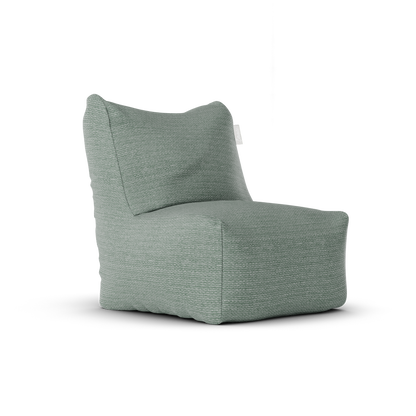 Original Junior Lounge Seat Sea Green van Laui Lounge, compacte zeegroene loungestoel schuin van links voren