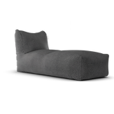 Original Long Chair Anthracite van Laui Lounge, antracietgrijze loungestoel van waterafstotende stof schuin van voren