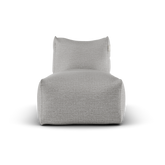 Asgrijze Long Chair van Laui Lounge van voren, met brede zitting van 68 centimeter