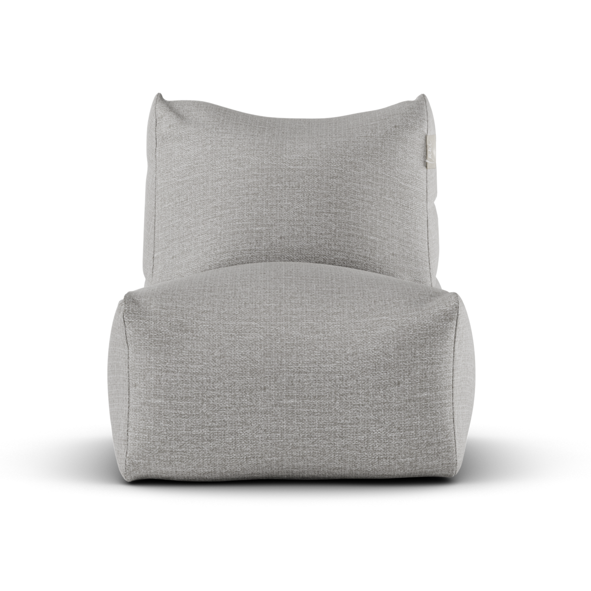Asgrijze Lounge SeatXL van Laui Lounge van voren, met brede zitting van 68 centimeter
