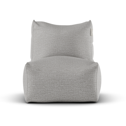 Asgrijze Lounge SeatXL van Laui Lounge van voren, met brede zitting van 68 centimeter