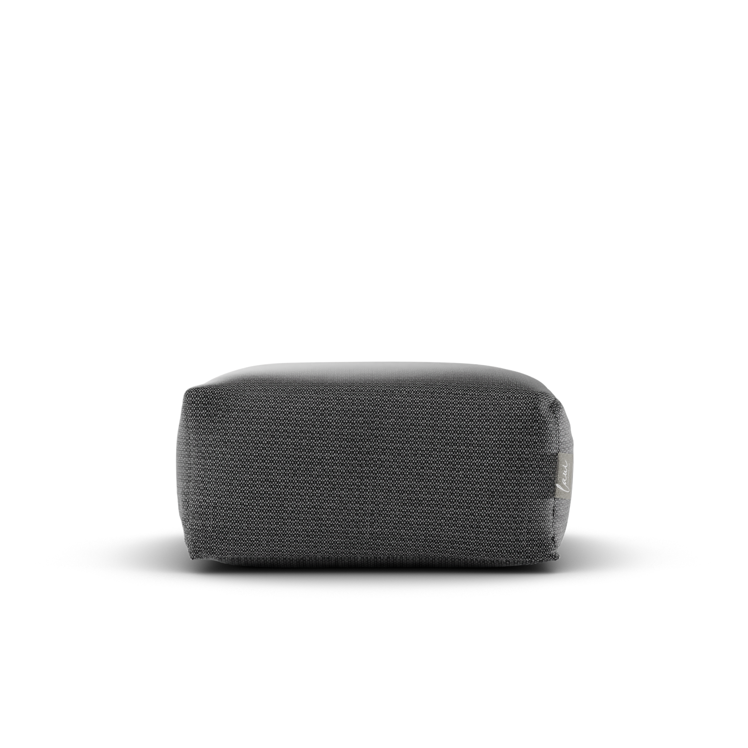 Vooraanzicht van de waterafstotende Original Square Pouf Anthracite voor binnen en buiten