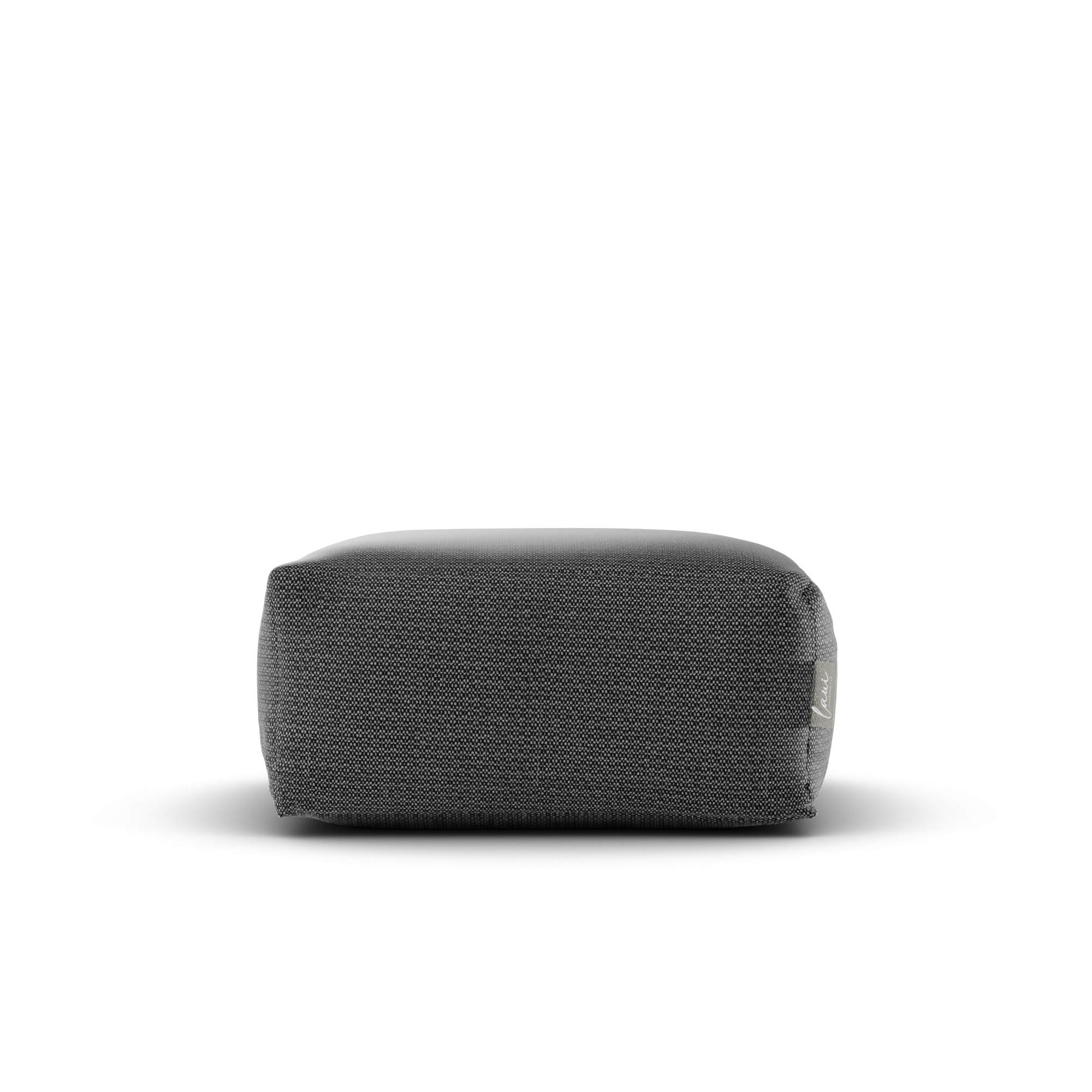 Vooraanzicht van de waterafstotende Original Square Pouf Anthracite voor binnen en buiten