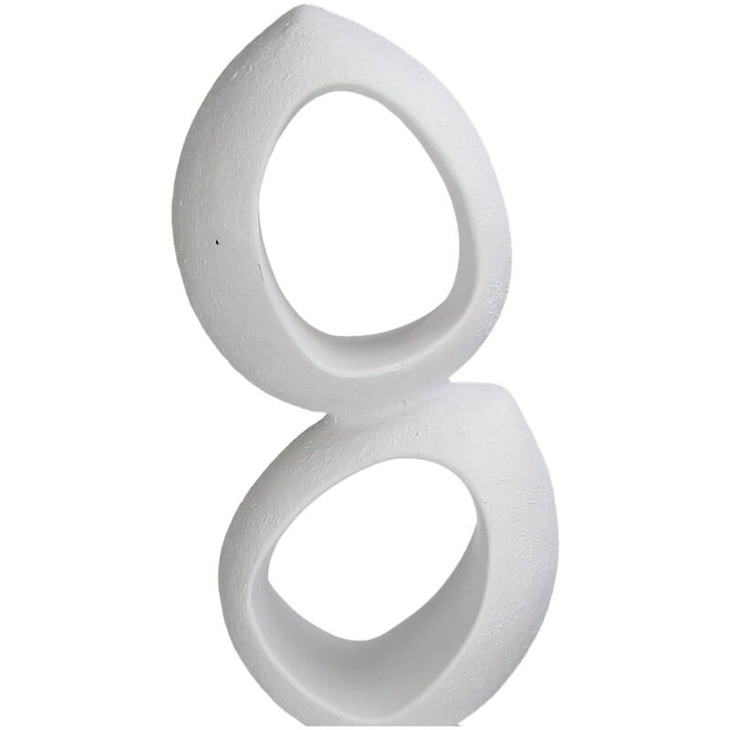 Ornament Ringen Polyresin Wit 11x11x61cm - Beeld - Living Lovely - livinglovely.nl