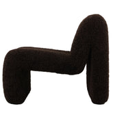 Oslo Luxe Fauteuil Teddy Bruin van PTMD, zijaanzicht van het golvende silhouet