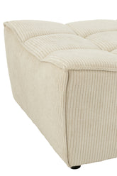 Ottoman Grid Poplar Wood/Foam Beige - - J-Line - livinglovely.nl