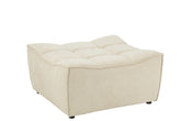 Ottoman Grid Poplar Wood/Foam Beige - - J-Line - livinglovely.nl