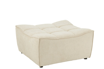 Ottoman Grid Poplar Wood/Foam Beige - - J-Line - livinglovely.nl