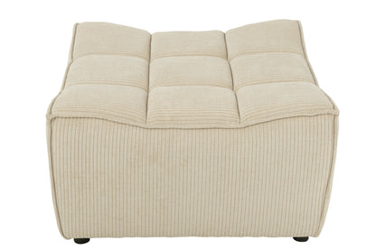 Ottoman Grid Poplar Wood/Foam Beige - - J-Line - livinglovely.nl