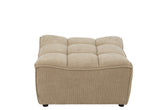 Ottoman Grid Poplar Wood/Foam Dark Beige - - J-Line - livinglovely.nl