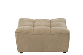 Ottoman Grid Poplar Wood/Foam Dark Beige - - J-Line - livinglovely.nl