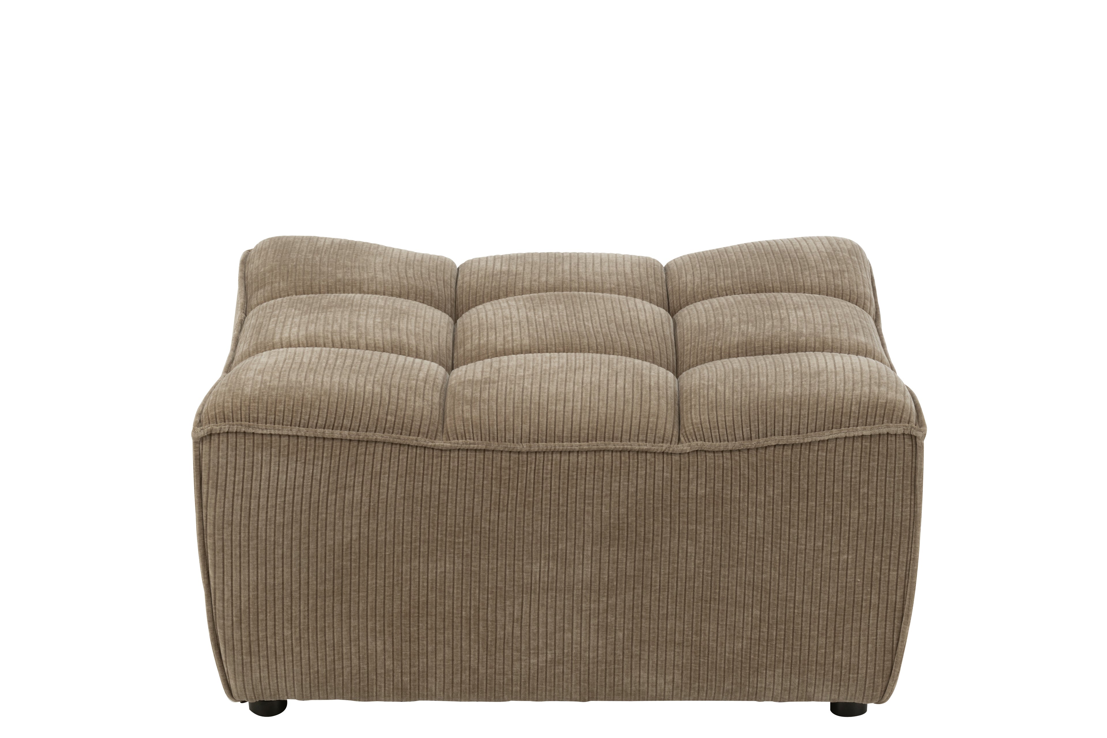 Ottoman Grid Poplar Wood/Foam Dark Taupe - - J-Line - livinglovely.nl