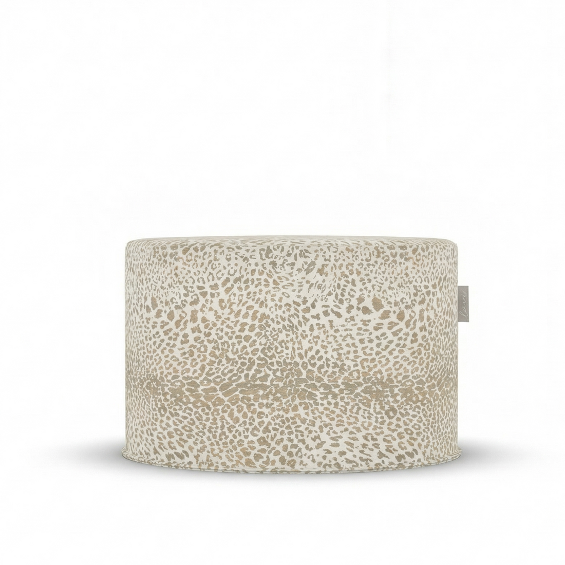 Laui Lounge Outdoor Pouf Camo Fallow Ø68x35 cm, brede ronde poef in bruingroen