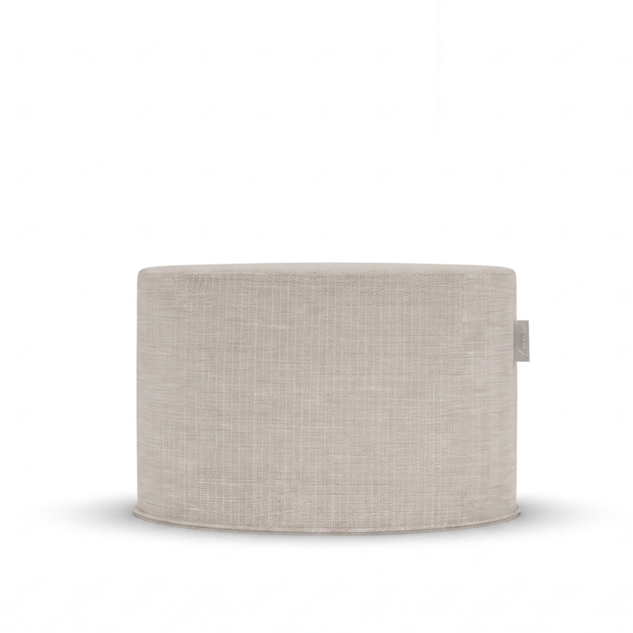 Laui Lounge Original Outdoor Pouf Ash Grey, brede ronde grijze poef van Ø68x35 cm