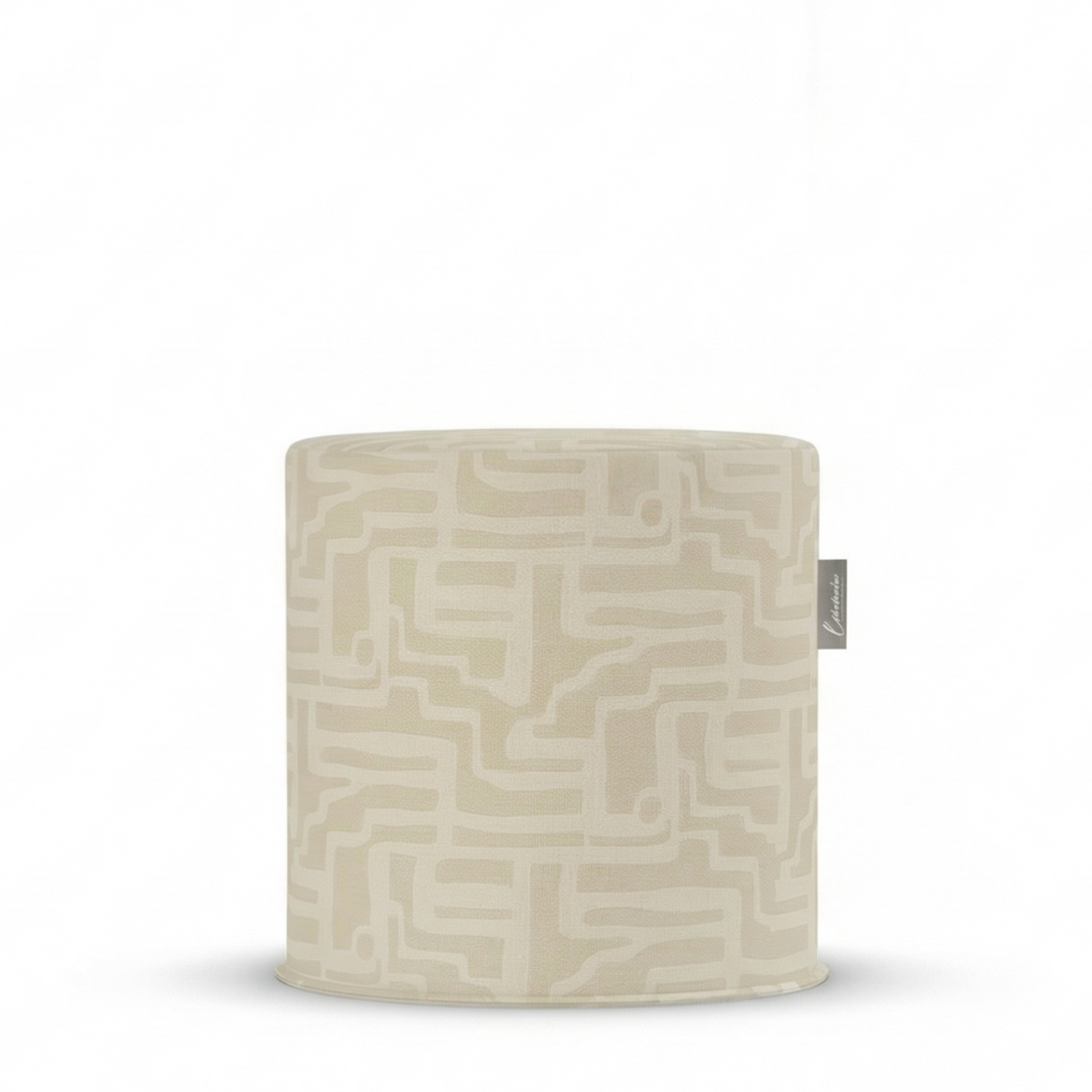 Laui Lounge Outdoor Pouf Riddle Plaster Ø44x46 cm in kalkwit met fijn dessin