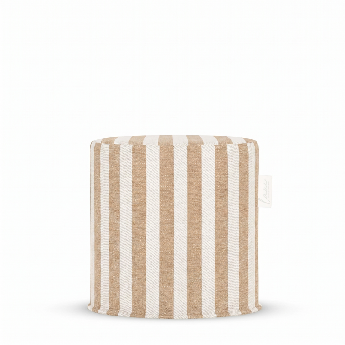 Laui Lounge Outdoor Pouf The Riviera Alderwood Ø44x46 cm met warm bruin streepdessin