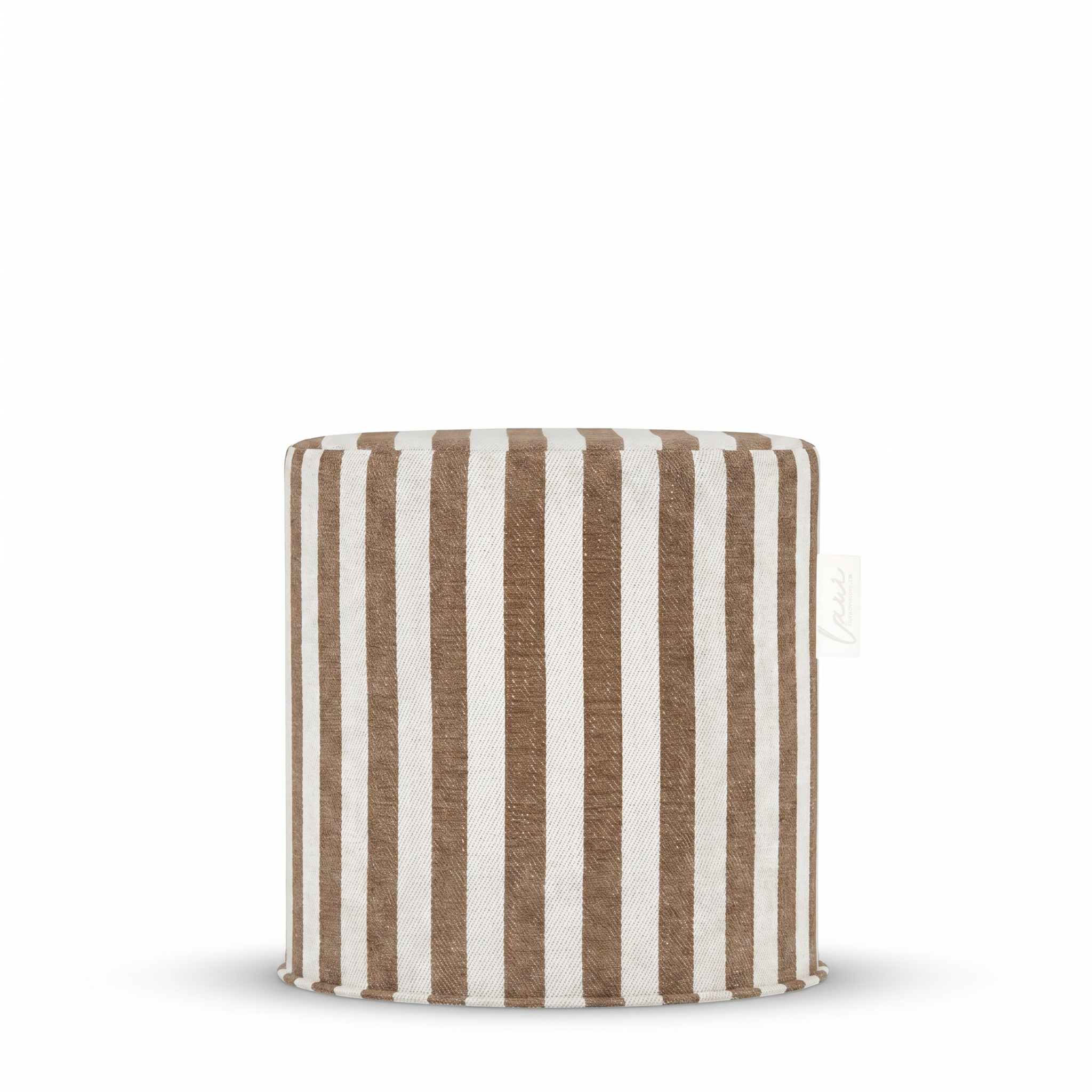 Laui Lounge Outdoor Pouf The Riviera Burdock Ø44x46 cm met olijfgroen streepdessin