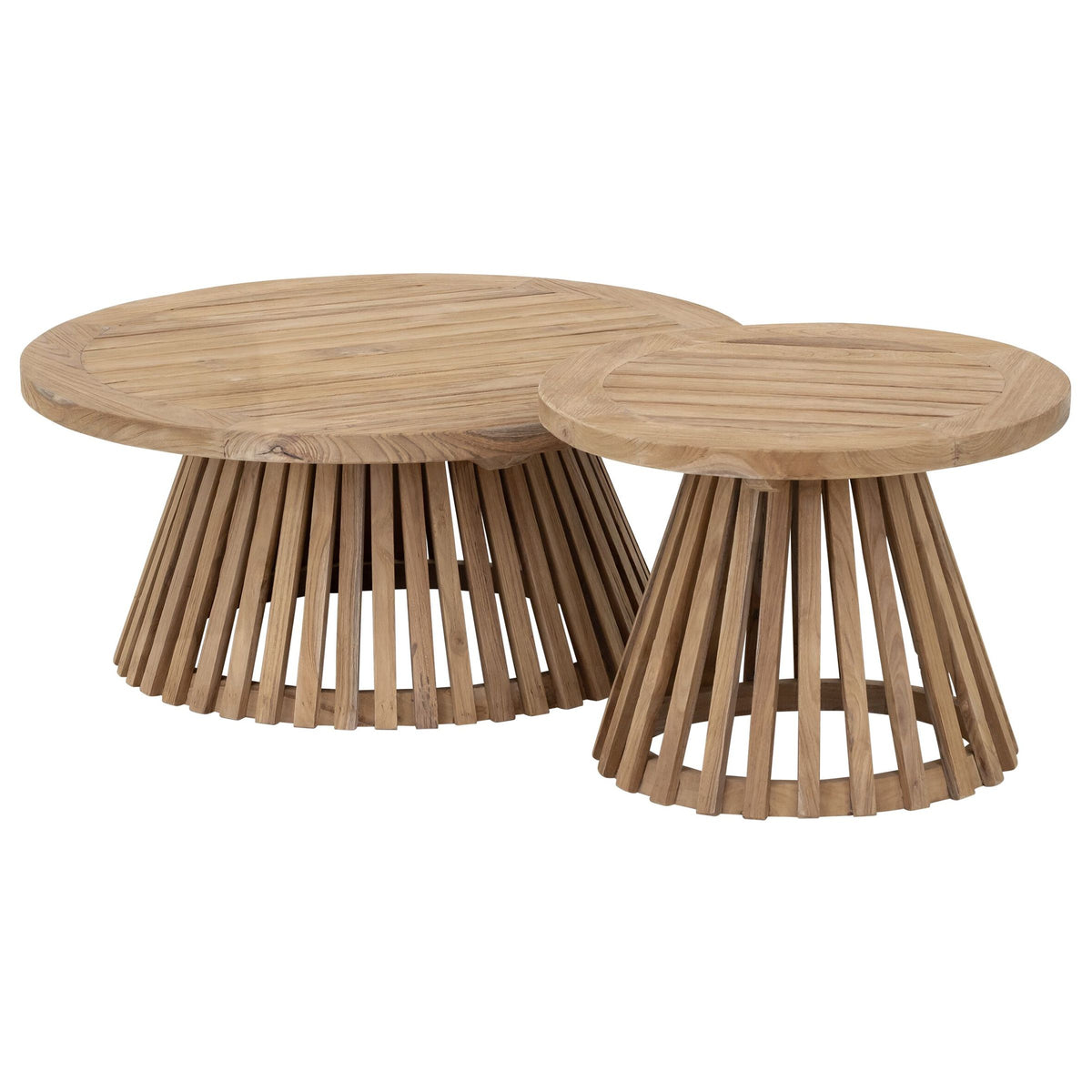 Ronde teakhouten bijzettafel Lily Small vooraanzicht
