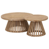 Ronde teakhouten bijzettafel Lily Small vooraanzicht