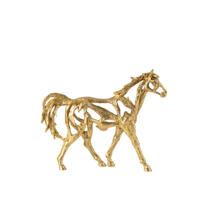 Paard Rennen Polyresin Goudkleurig Small J-Line
