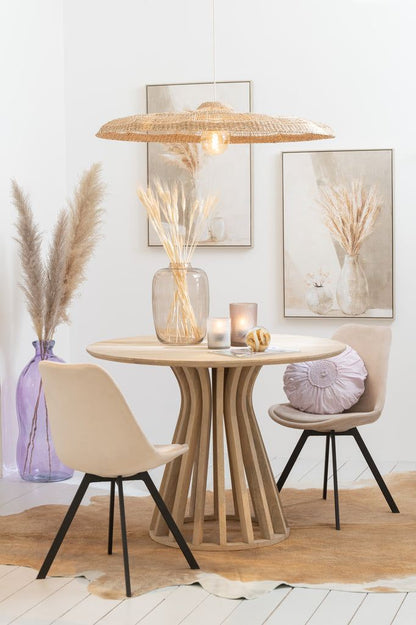 Painting Vase Pampas Canvas/Wood Beige Assortment Of 2 - Schilderij - J-Line - livinglovely.nl