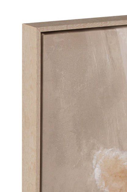 Painting Vase Pampas Canvas/Wood Beige Assortment Of 2 - Schilderij - J-Line - livinglovely.nl