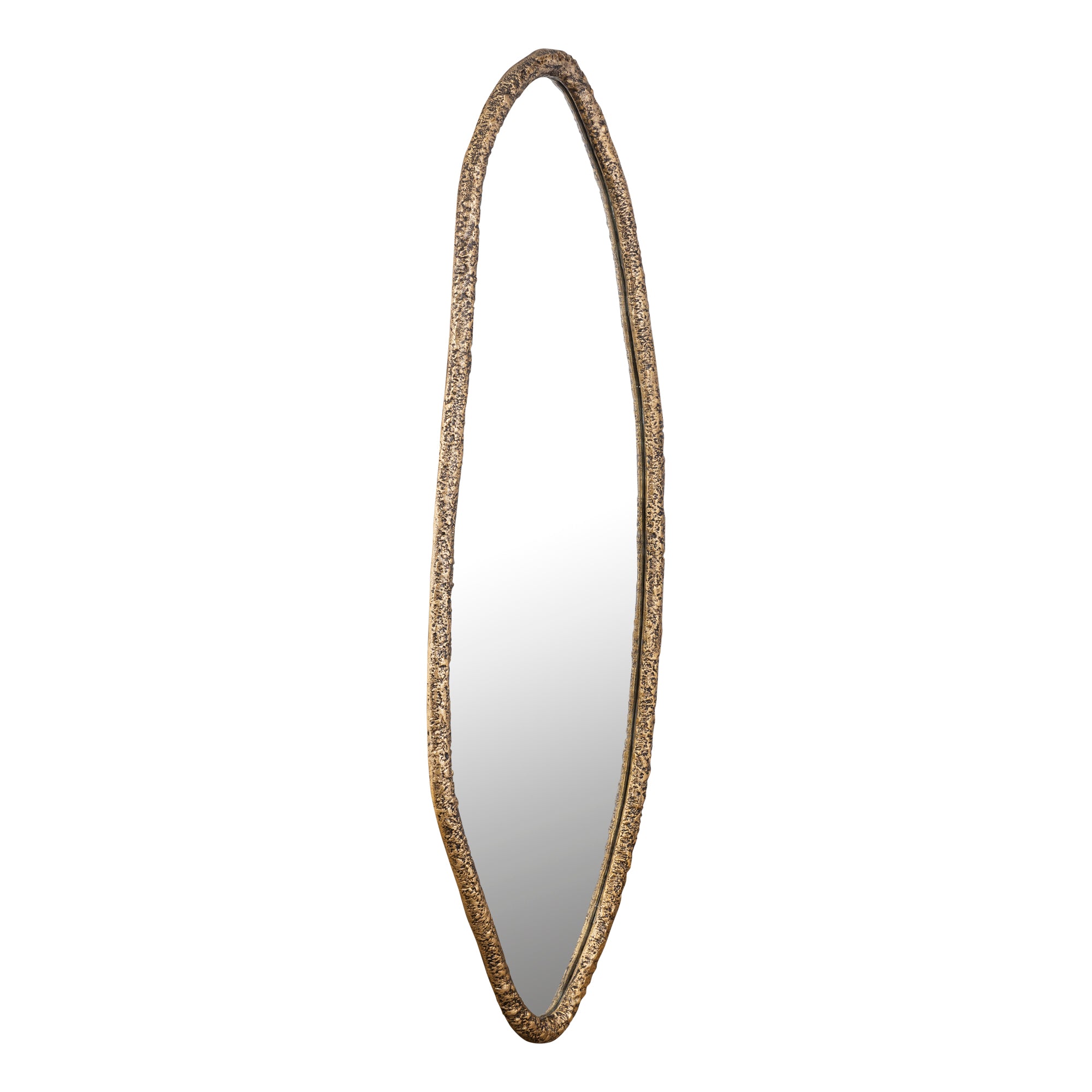 Paislie Brass Organic Shaped Mirror Oval 56x3x150cm PTMD - Spiegel - PTMD - livinglovely.nl